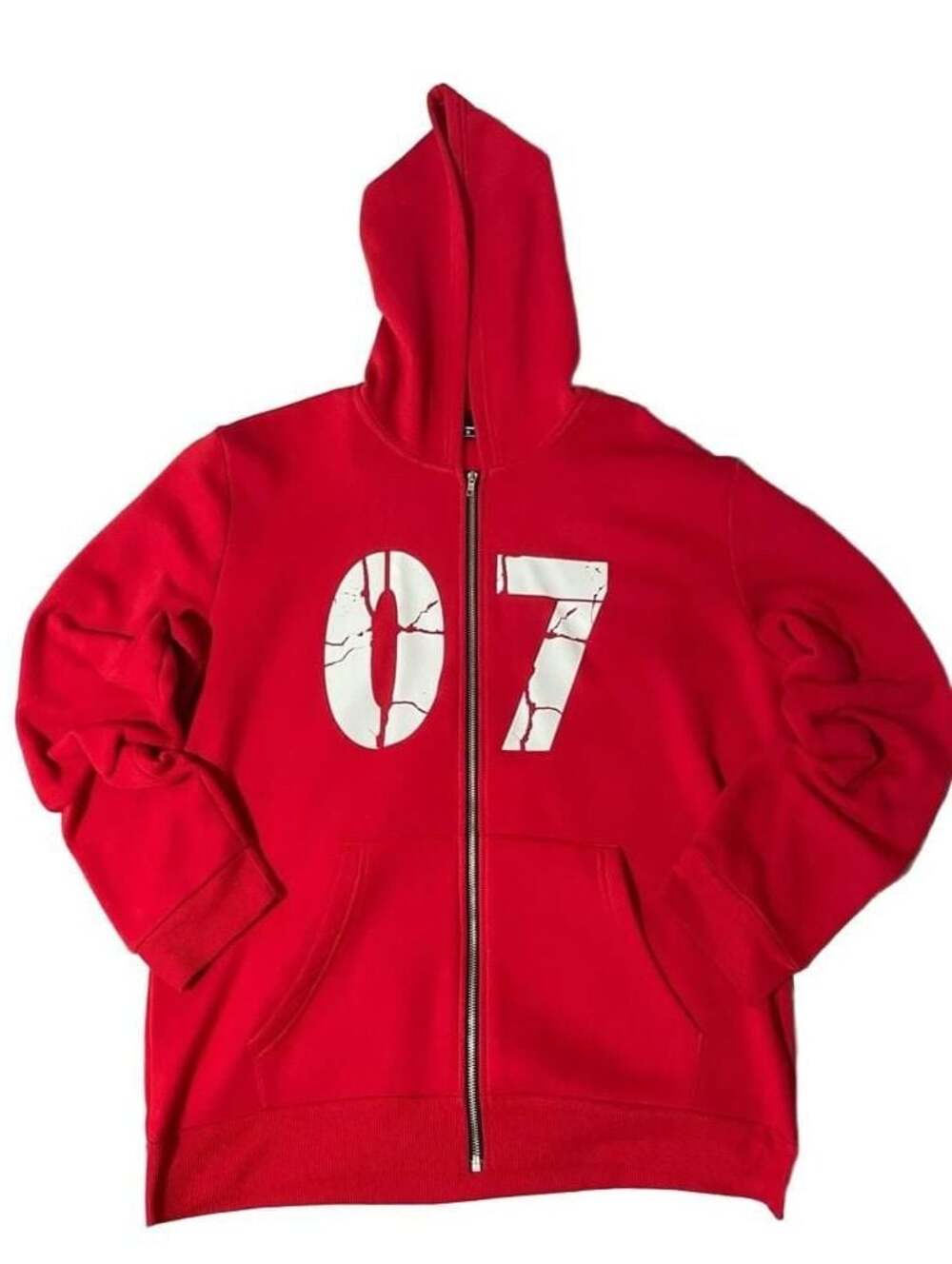Manfinity Red 07 Graphic Print Full Zip Hoodie